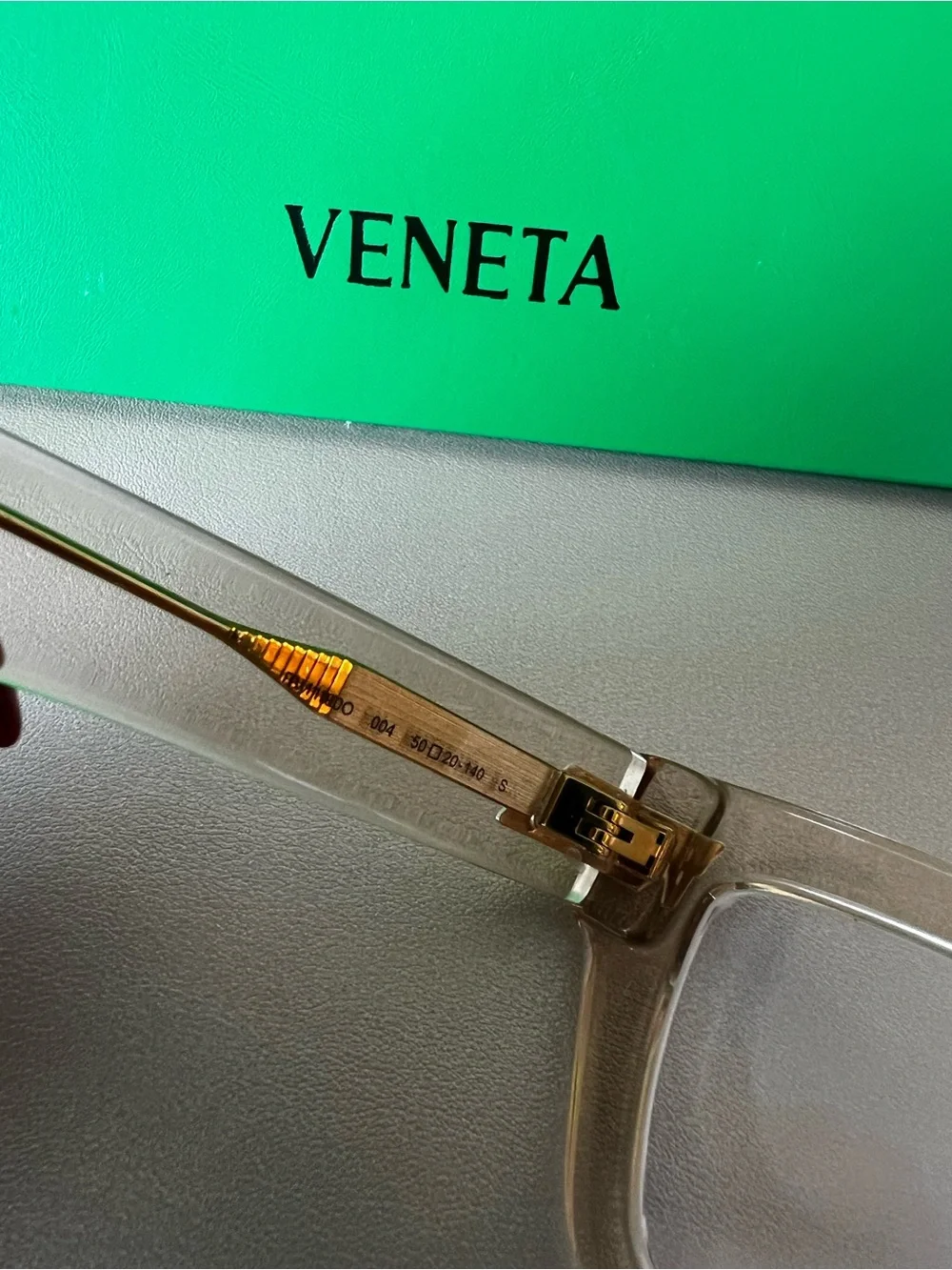 Bottega Veneta Women's Clear Beige Square Frame Glasses proscribed